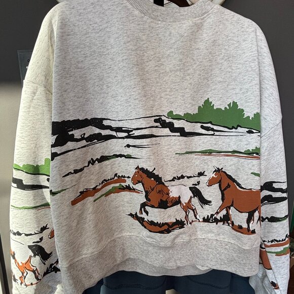Brown Barn Co Tops - Wild Meadow Horses Crew Sweatshirt NWT